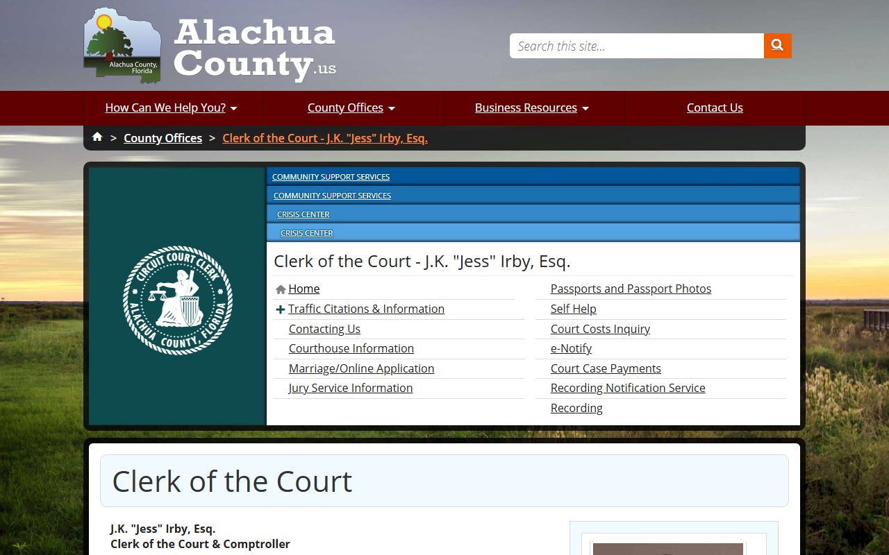 Alachua County divorce records source