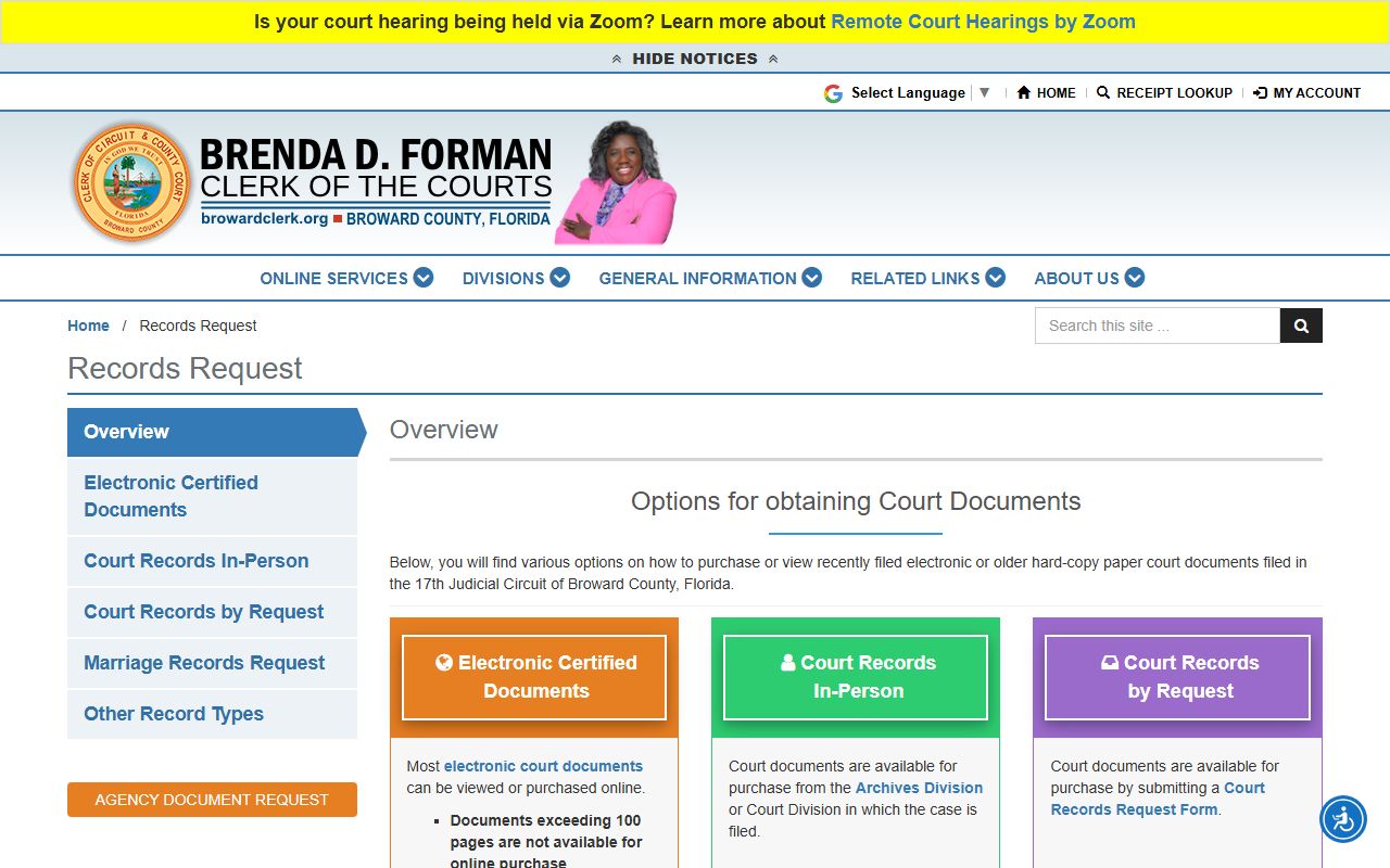 Broward County divorce records source