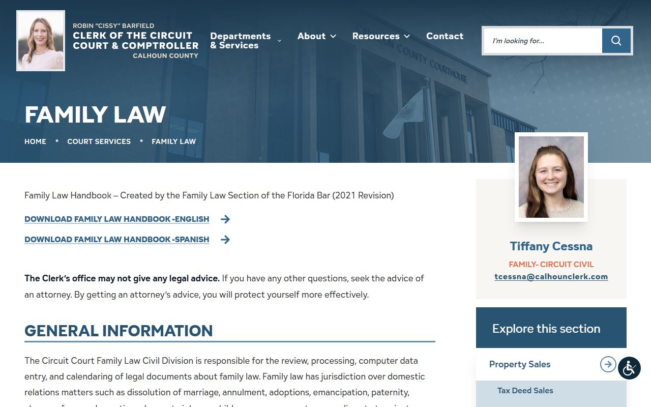 Calhoun County divorce records source