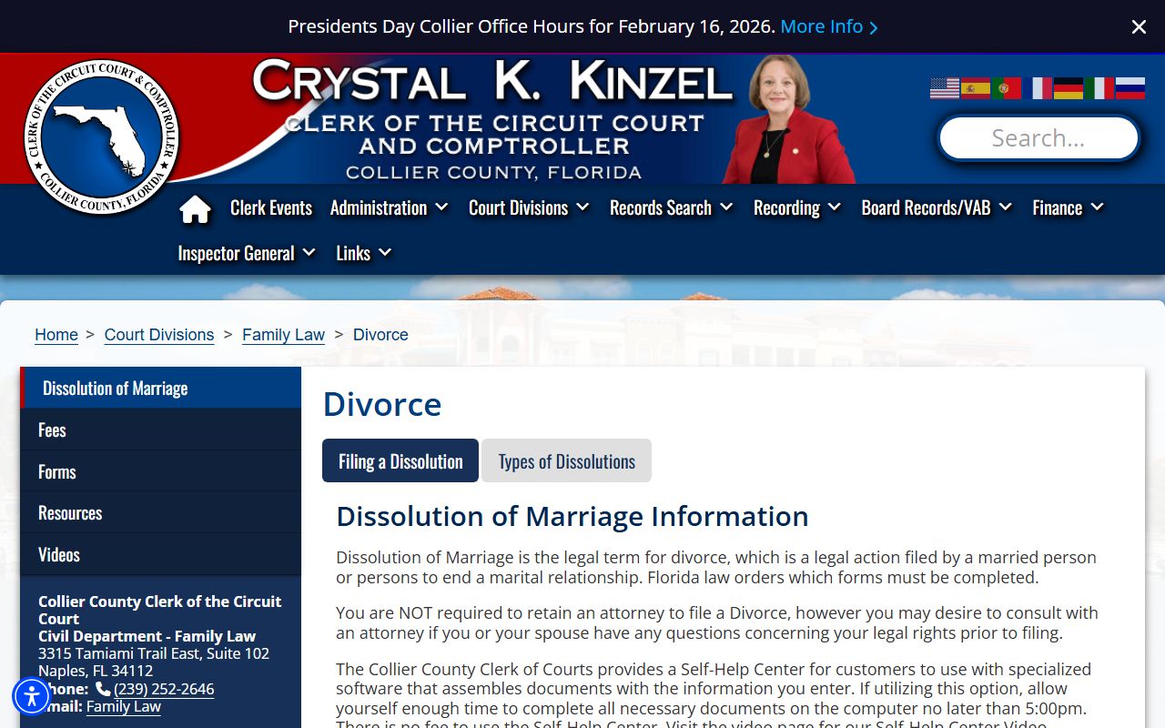Collier County divorce records source